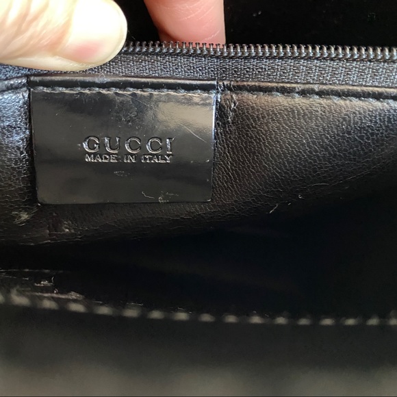 Gucci black leather G logo tote - Picture 13 of 15